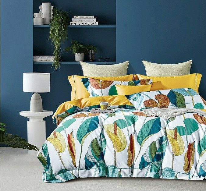 300 TC Katoen van Comfortor 100% van het Bedblad het Vastgestelde Koningin Bedding Cover Duvet Set Douane