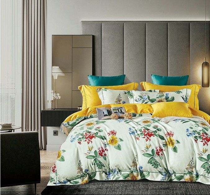 300 TC bloeien Bedsheets-Reeksen van het Katoenen de Dekking Dekbeddenbed pasten de Reeksen van het Bladendekbed