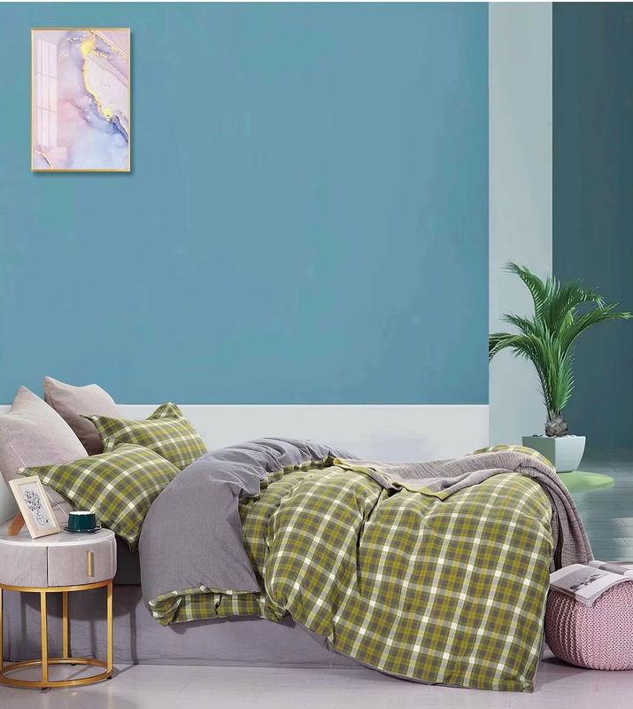 Katoenen van het Bed verfte het Linnen Gepaste BedSheets Vastgestelde 100% van het premiedekbedovertrek Garen 150 TC