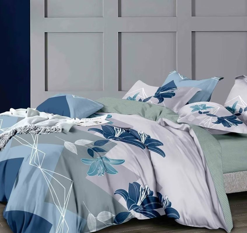 Drukte de Microfiber Donkere Kleur Geometrisch Dekbedovertrek plaatste 4 Stukken 100%-Polyester