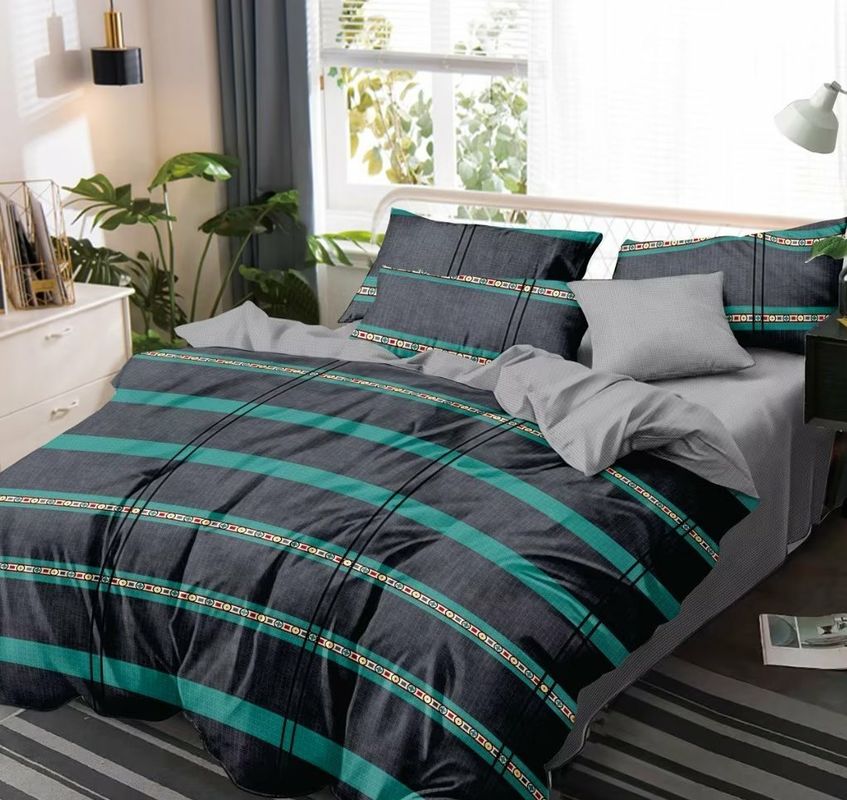Drukte de Microfiber Donkere Kleur Geometrisch Dekbedovertrek plaatste 4 Stukken 100%-Polyester